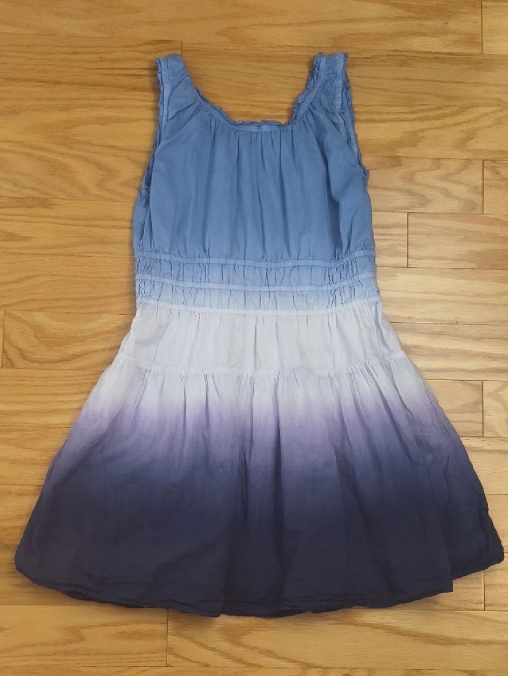 Crewcuts Sleeveless Ombre Blue Casual Sundress Smocked Waist Size 12 GU